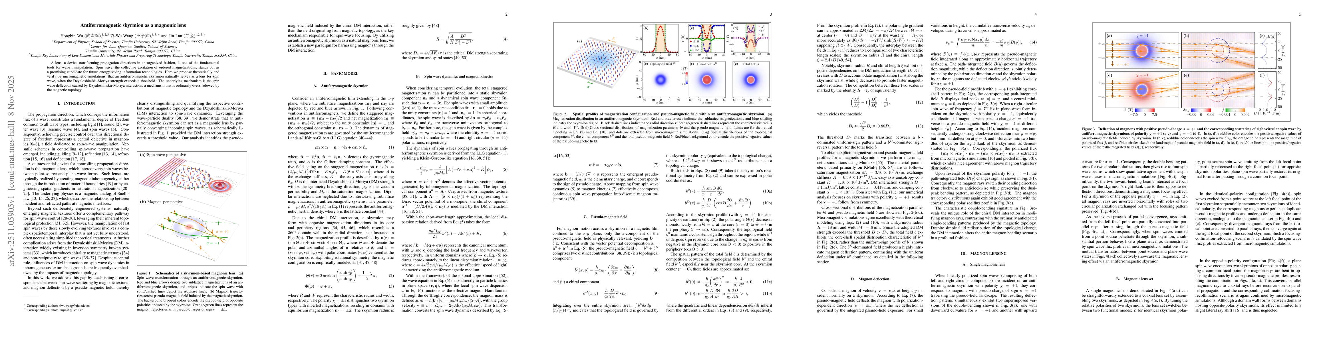 Thumbnail for Antiferromagnetic skyrmion as a magnonic lens