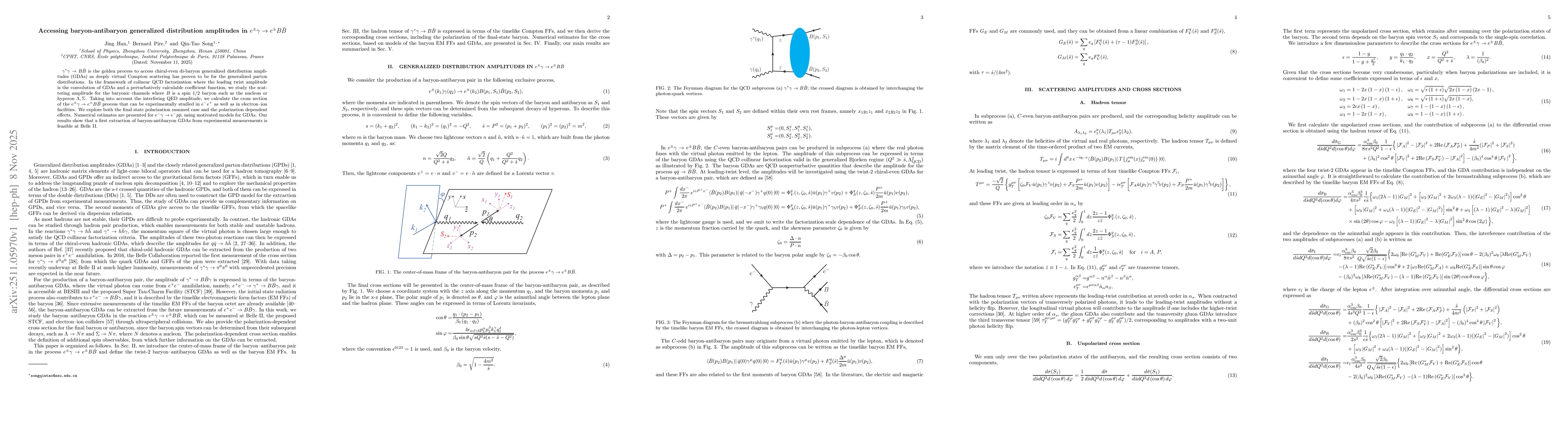 Thumbnail for Accessing baryon-antibaryon generalized distribution amplitudes in $e^{\pm} γ\to e^{\pm} B \bar{B} $