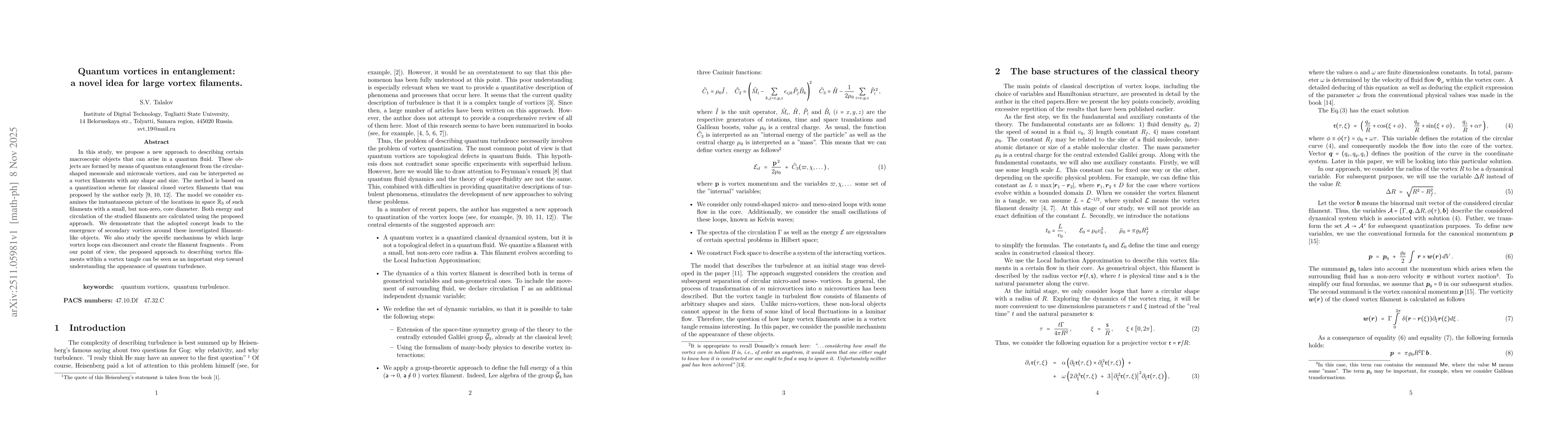 Thumbnail for Quantum vortices in entanglement: a novel idea for large vortex filaments