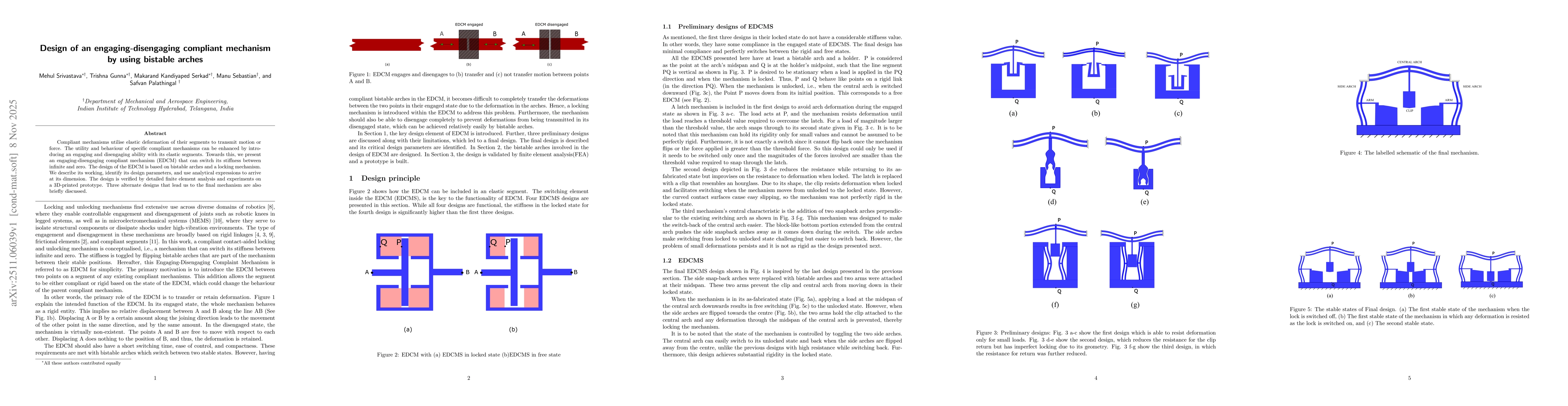 Thumbnail for Design of an engaging-disengaging compliant mechanism by using bistable arches