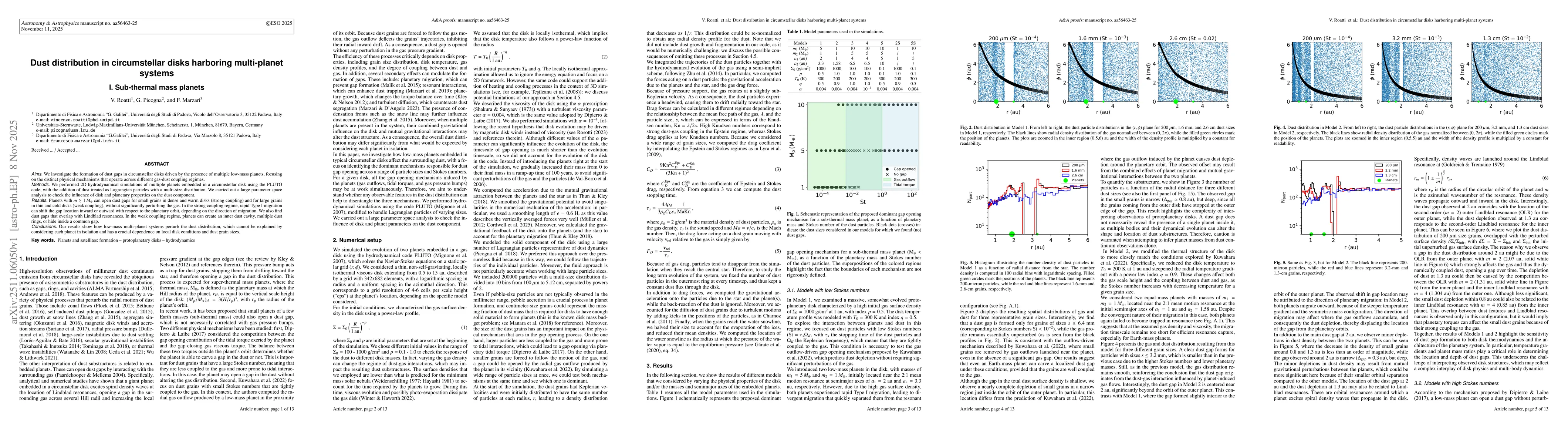 Thumbnail for Dust distribution in circumstellar disks harboring multi-planet systems. I. Sub-thermal mass planets