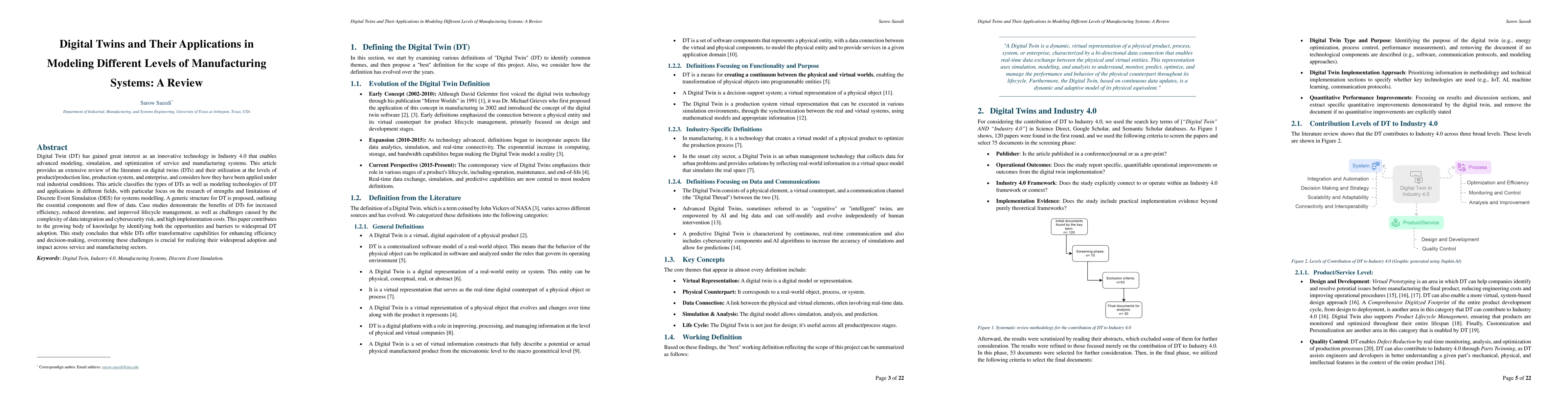 Thumbnail for Digital Twins and Their Applications in Modeling Different Levels of Manufacturing Systems: A Review