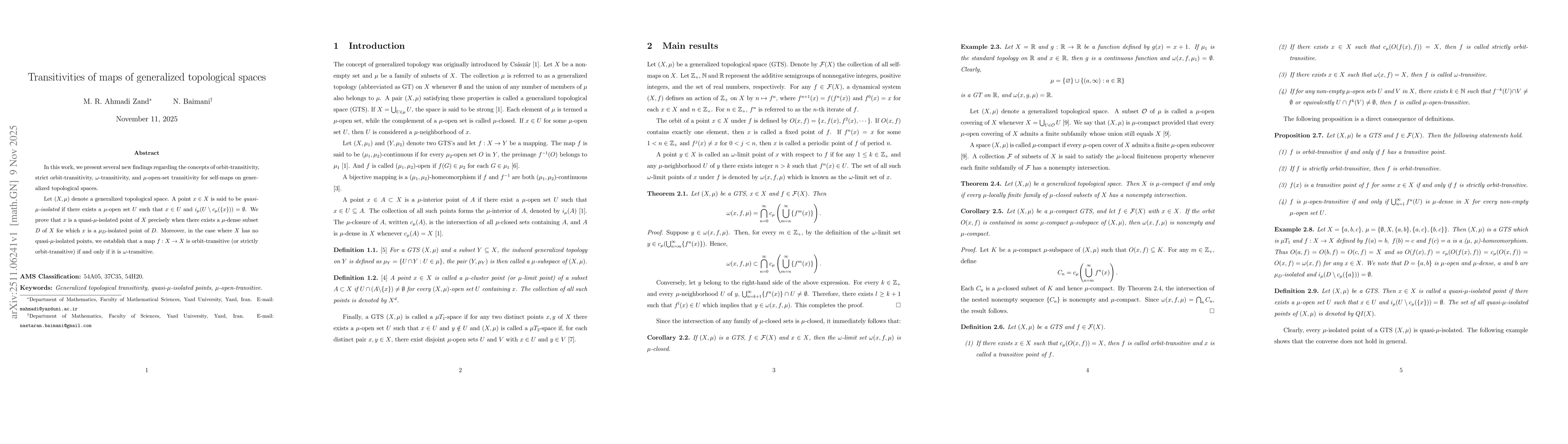 Thumbnail for Transitivities of maps of generalized topological spaces
