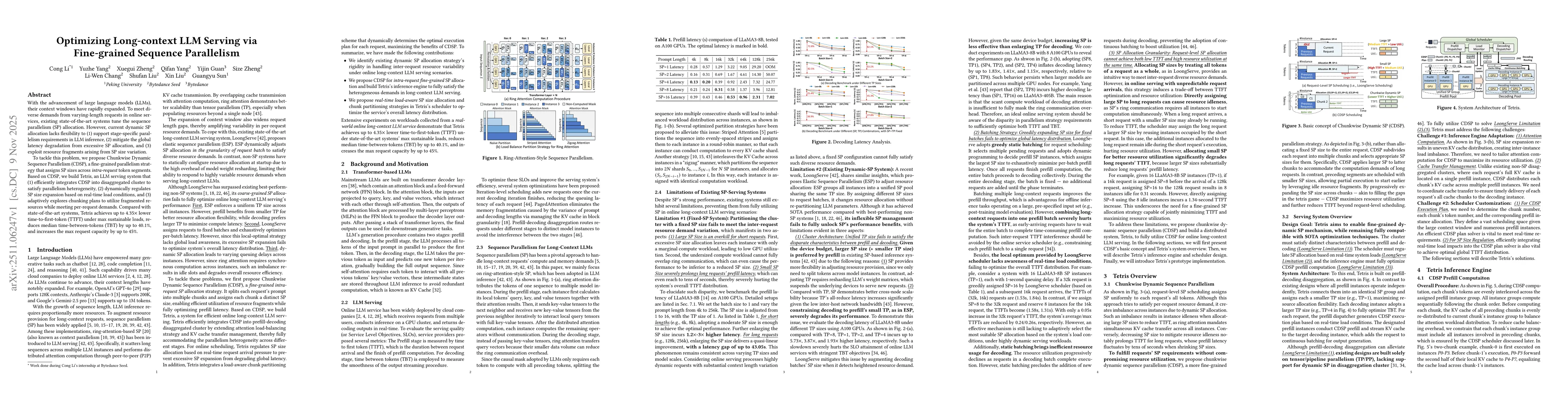 Thumbnail for Optimizing Long-context LLM Serving via Fine-grained Sequence Parallelism