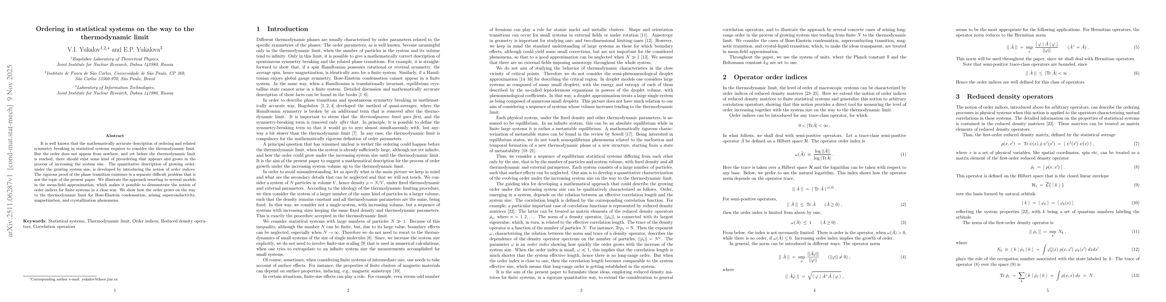 Thumbnail for Ordering in statistical systems on the way to the thermodynamic limit