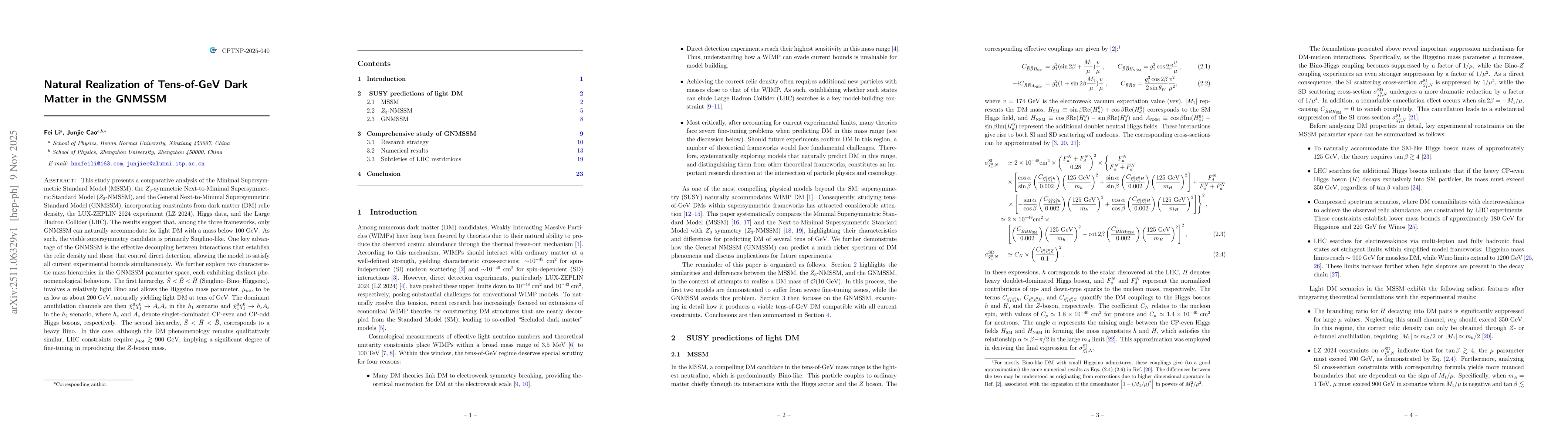 Thumbnail for Natural Realization of Tens-of-GeV Dark Matter in the GNMSSM