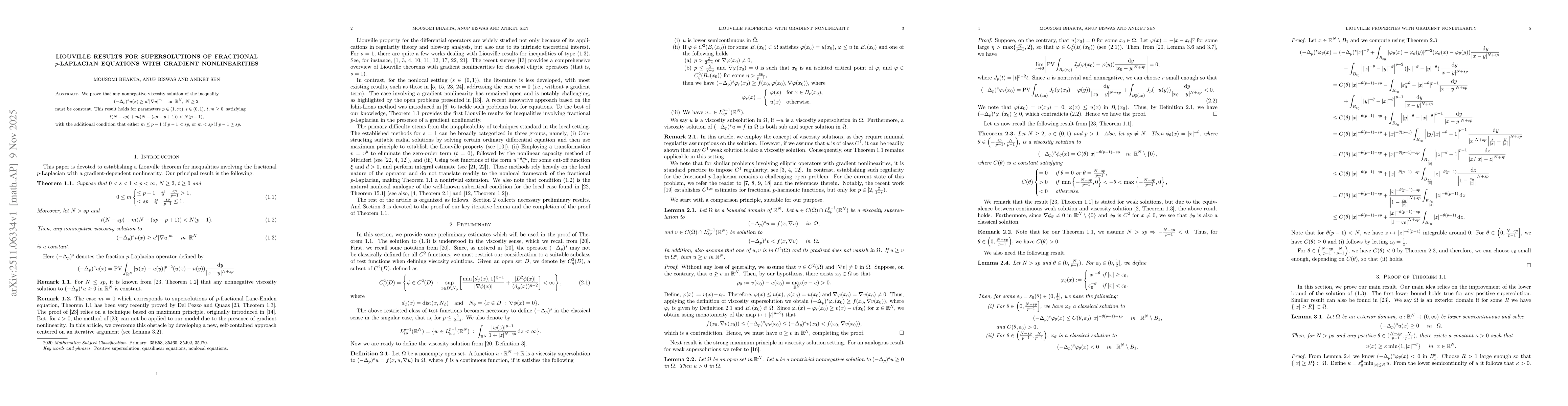 Thumbnail for Liouville results for supersolutions of fractional $p$-Laplacian equations with gradient nonlinearities