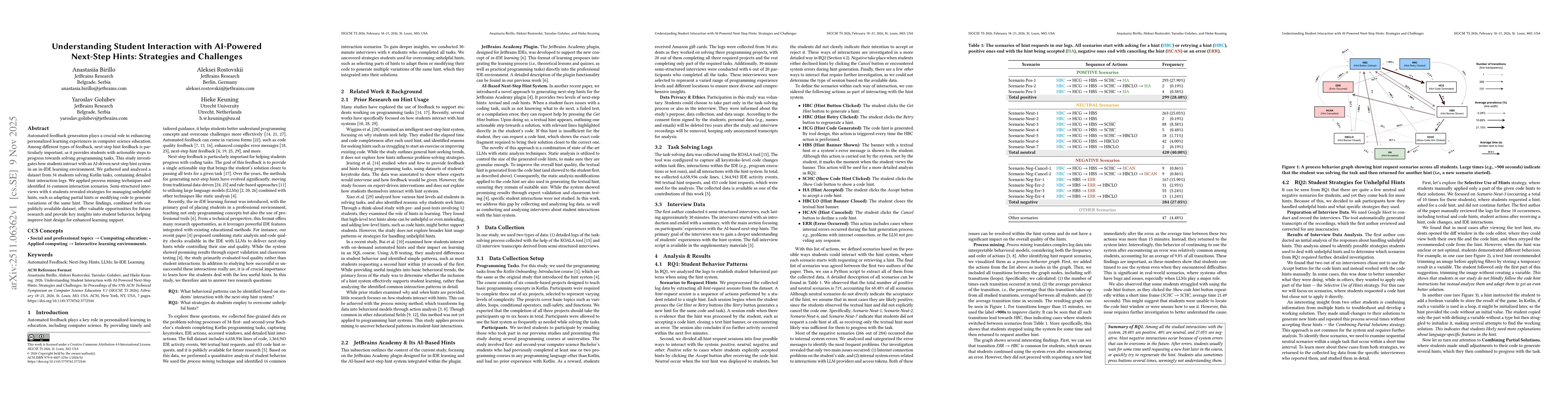 Thumbnail for Understanding Student Interaction with AI-Powered Next-Step Hints: Strategies and Challenges