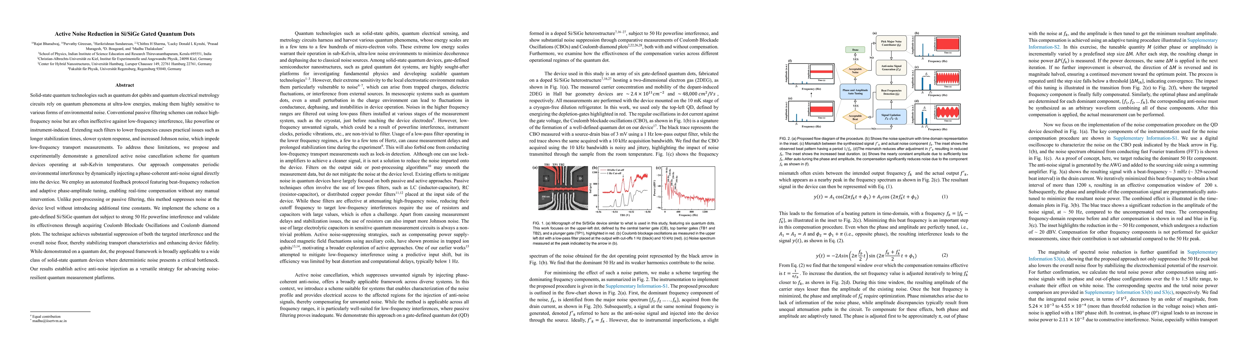 Thumbnail for Active Noise Reduction in Si/SiGe Gated Quantum Dots