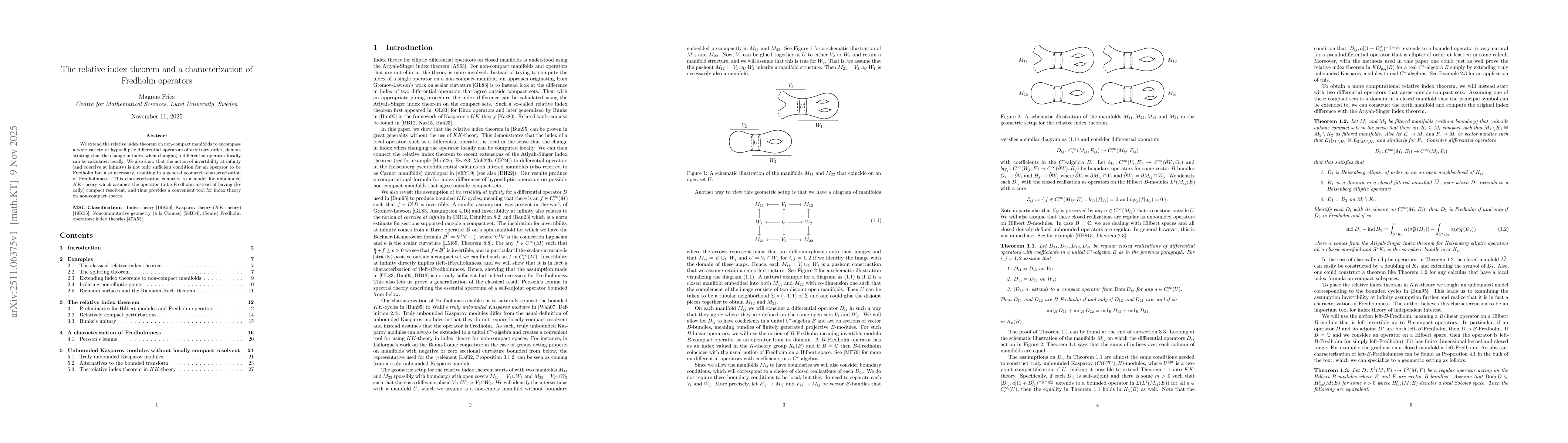 Thumbnail for The relative index theorem and a characterization of Fredholm operators