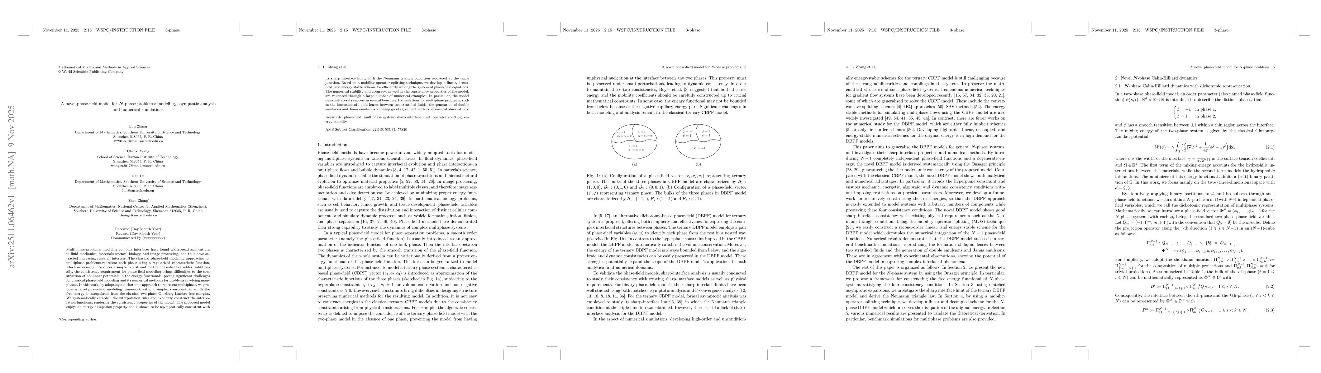 Thumbnail for A novel phase-field model for $N$-phase problems: modeling, asymptotic analysis and numerical simulations