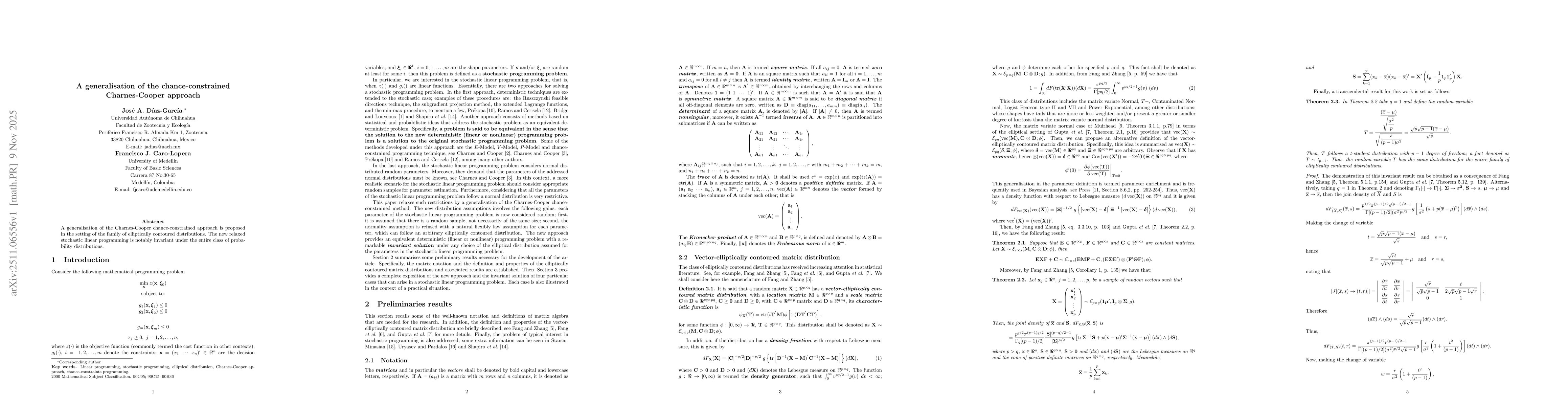 Thumbnail for A generalisation of the chance-constrained Charnes-Cooper approach