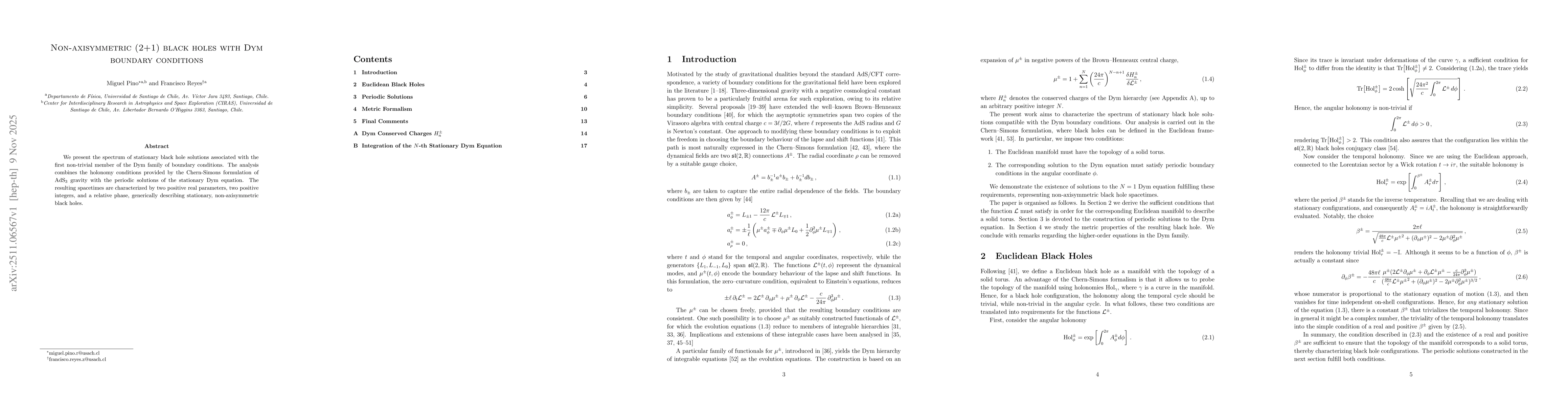 Thumbnail for Non-axisymmetric (2+1) black holes with Dym boundary conditions