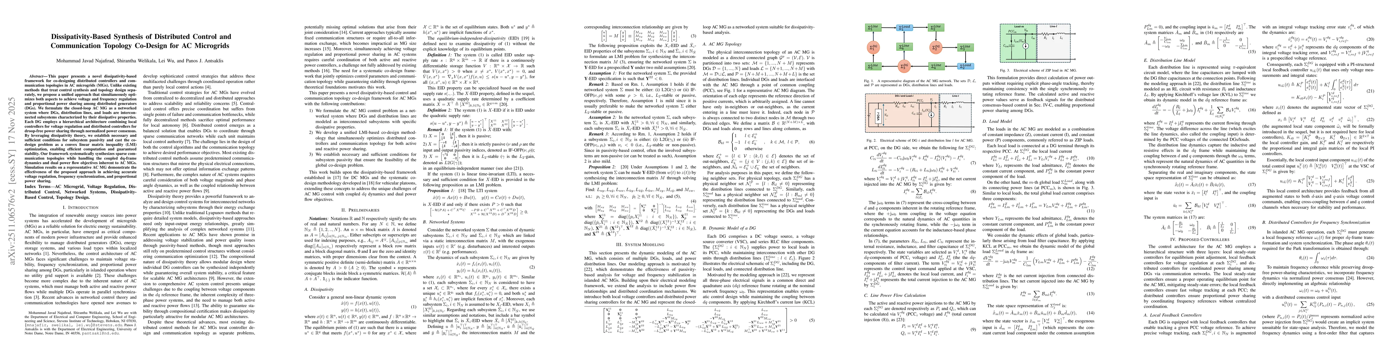 Thumbnail for Dissipativity-Based Synthesis of Distributed Control and Communication Topology Co-Design for AC Microgrids