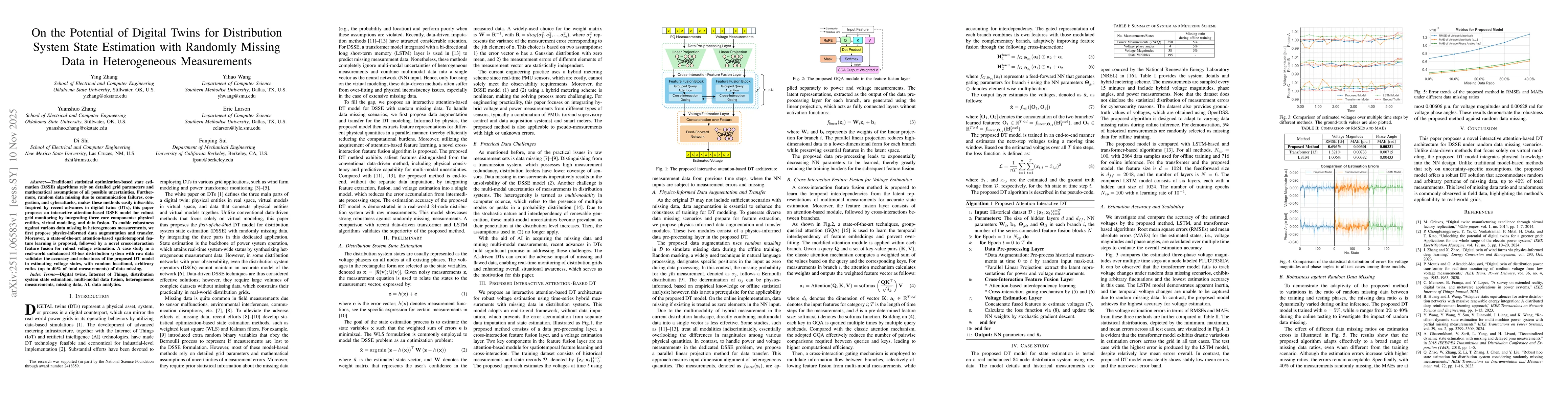 Thumbnail for On the Potential of Digital Twins for Distribution System State Estimation with Randomly Missing Data in Heterogeneous Measurements