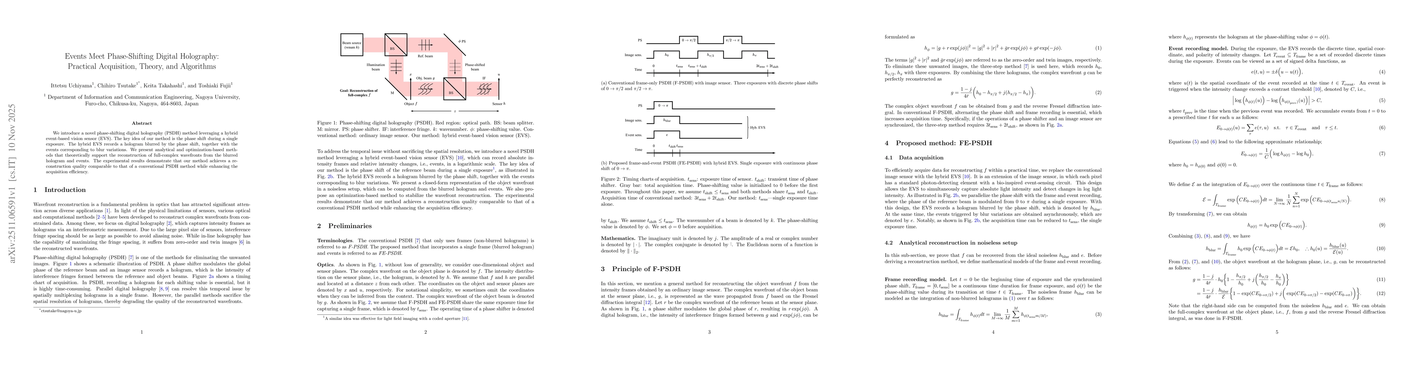 Thumbnail for Events Meet Phase-Shifting Digital Holography: Practical Acquisition, Theory, and Algorithms