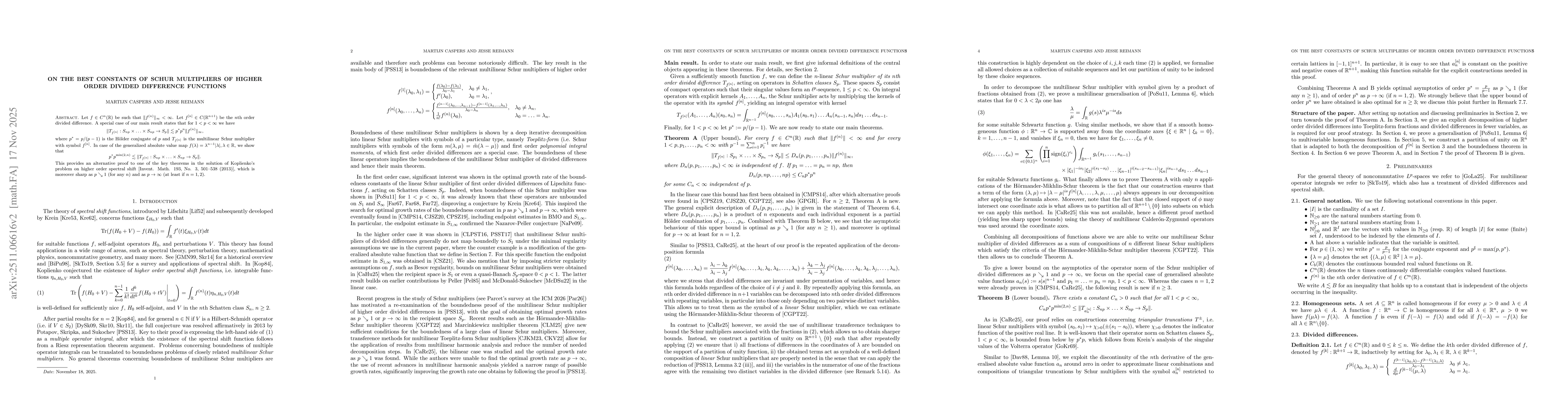 Thumbnail for On the best constants of Schur multipliers of higher order divided difference functions