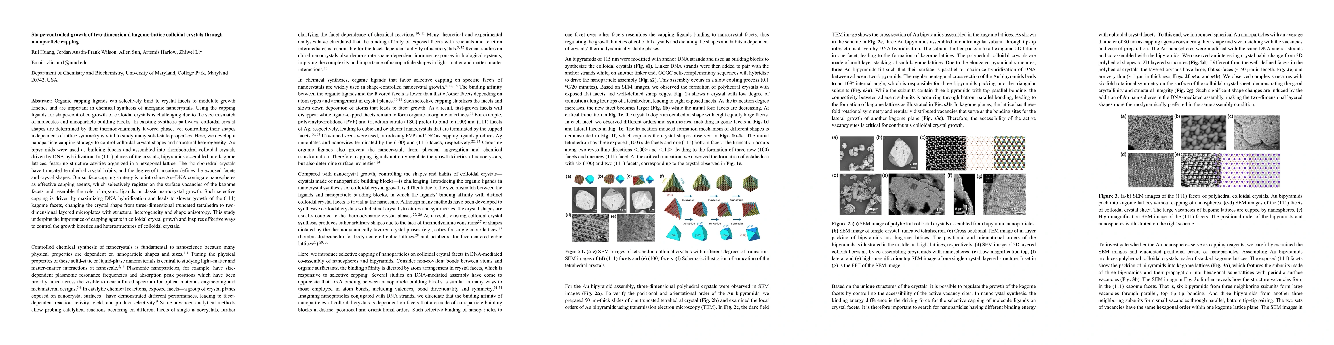 Thumbnail for Shape-controlled growth of two-dimensional kagome-lattice colloidal crystals through nanoparticle capping