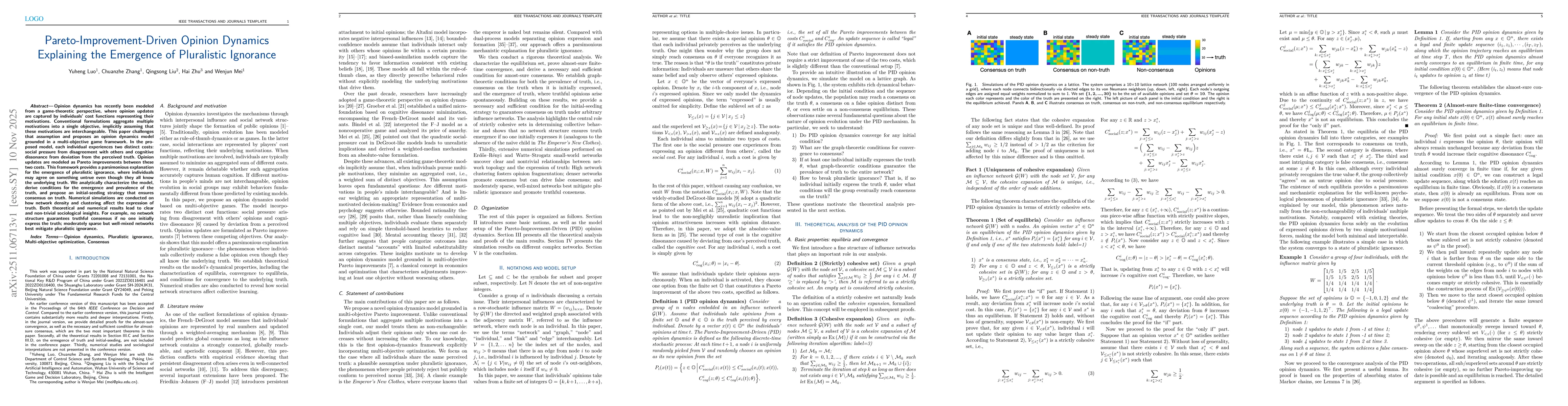 Thumbnail for Pareto-Improvement-Driven Opinion Dynamics Explaining the Emergence of Pluralistic Ignorance
