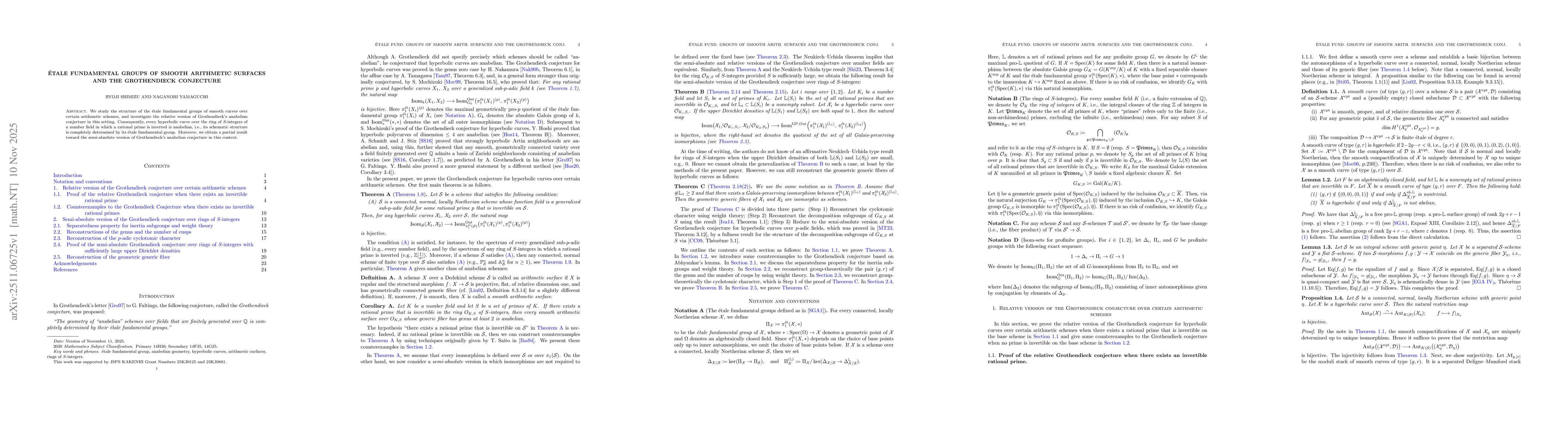 Thumbnail for Étale Fundamental Groups of Smooth Arithmetic Surfaces and the Grothendieck Conjecture