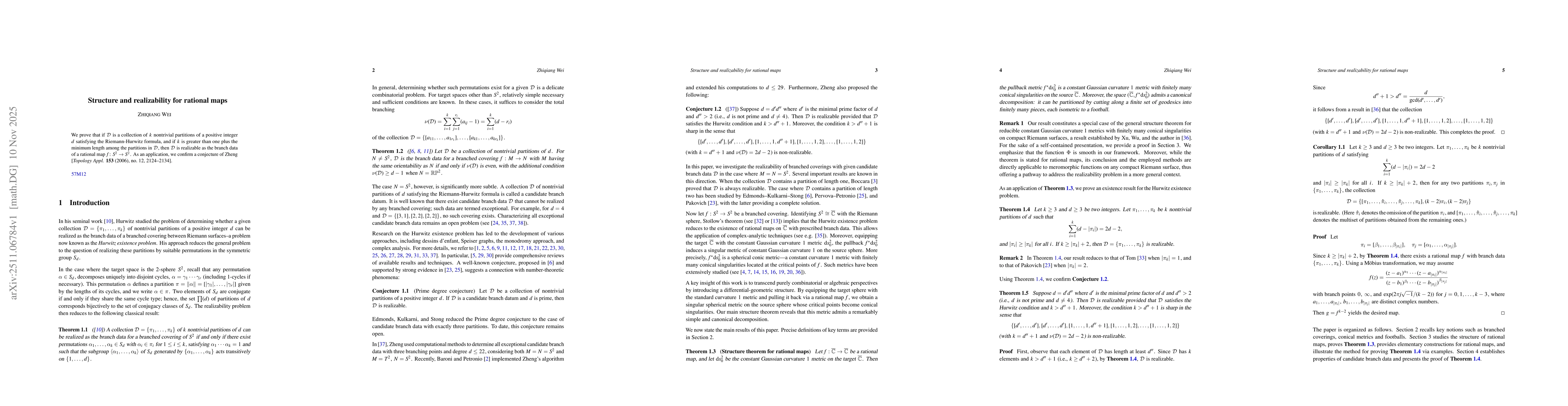 Thumbnail for Structure and realizability for rational maps