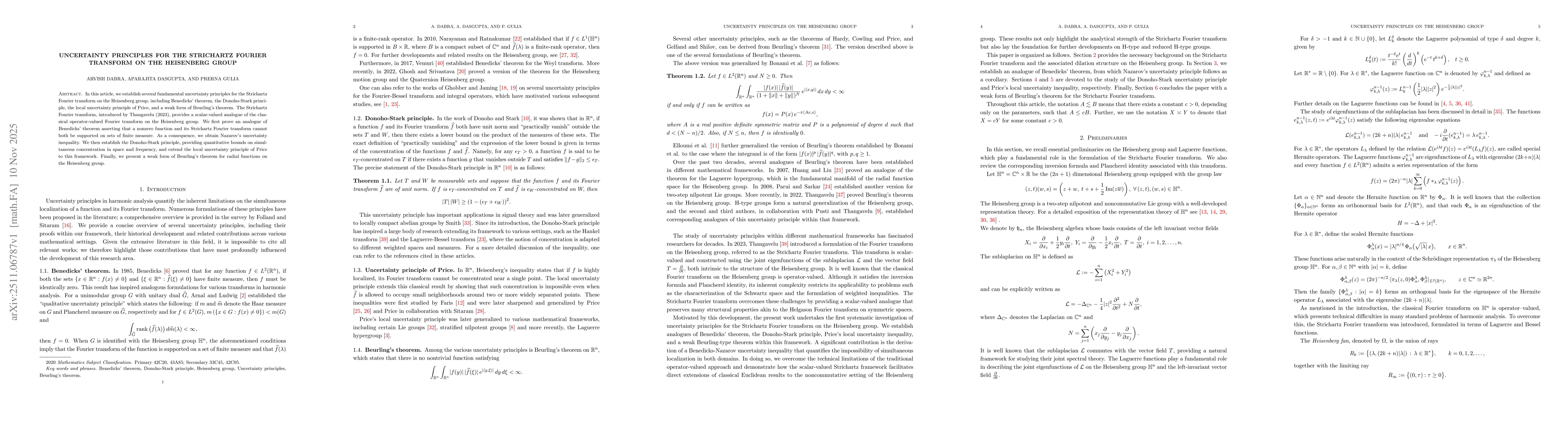 Thumbnail for Uncertainty Principles for the Strichartz Fourier transform on the Heisenberg Group