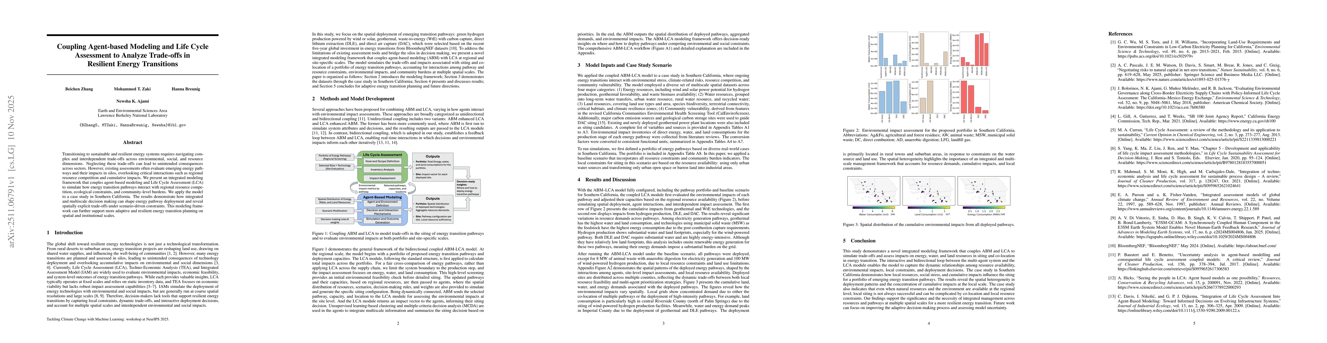 Thumbnail for Coupling Agent-based Modeling and Life Cycle Assessment to Analyze Trade-offs in Resilient Energy Transitions