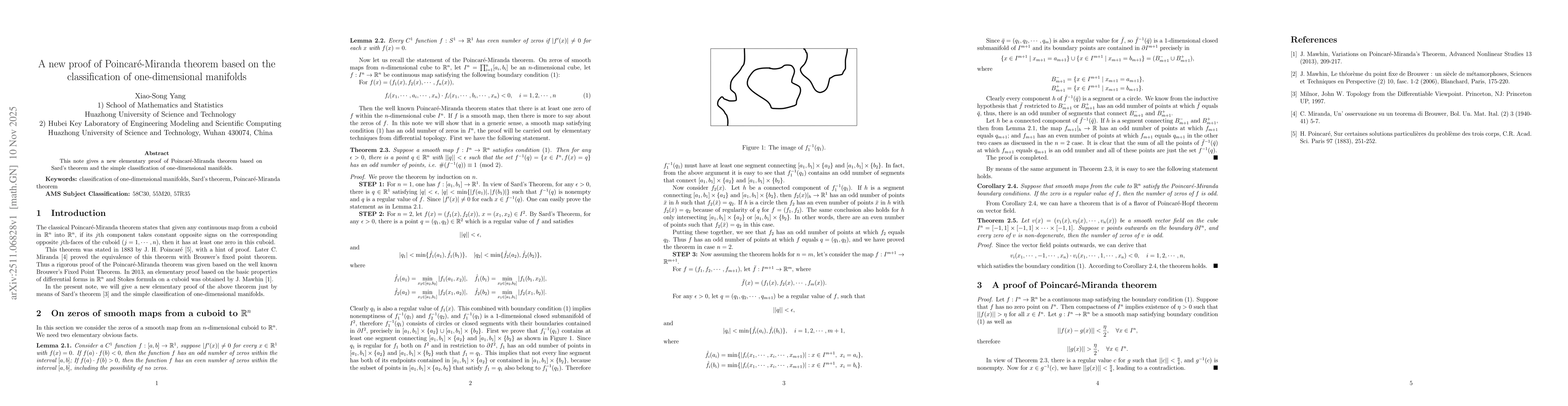 Thumbnail for A new proof of Poincaré-Miranda theorem based on the classification of one-dimensional manifolds