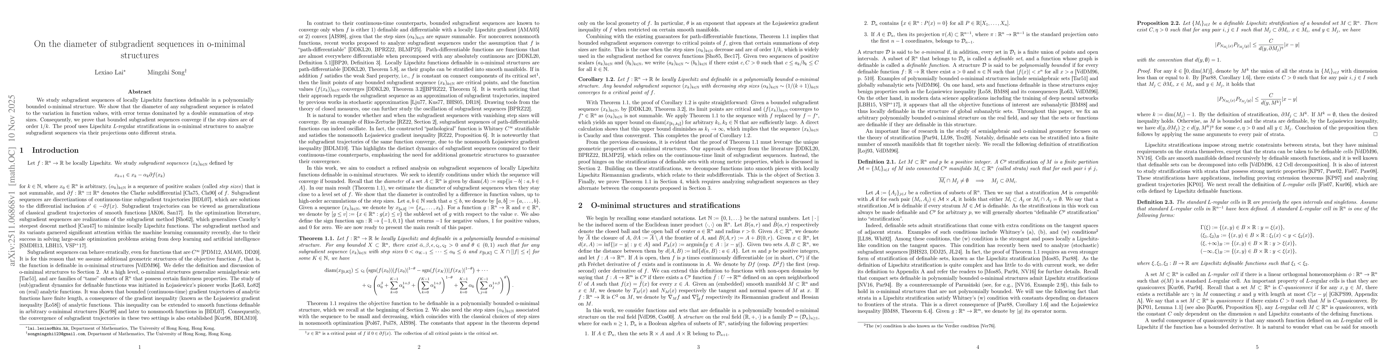 Thumbnail for On the diameter of subgradient sequences in o-minimal structures
