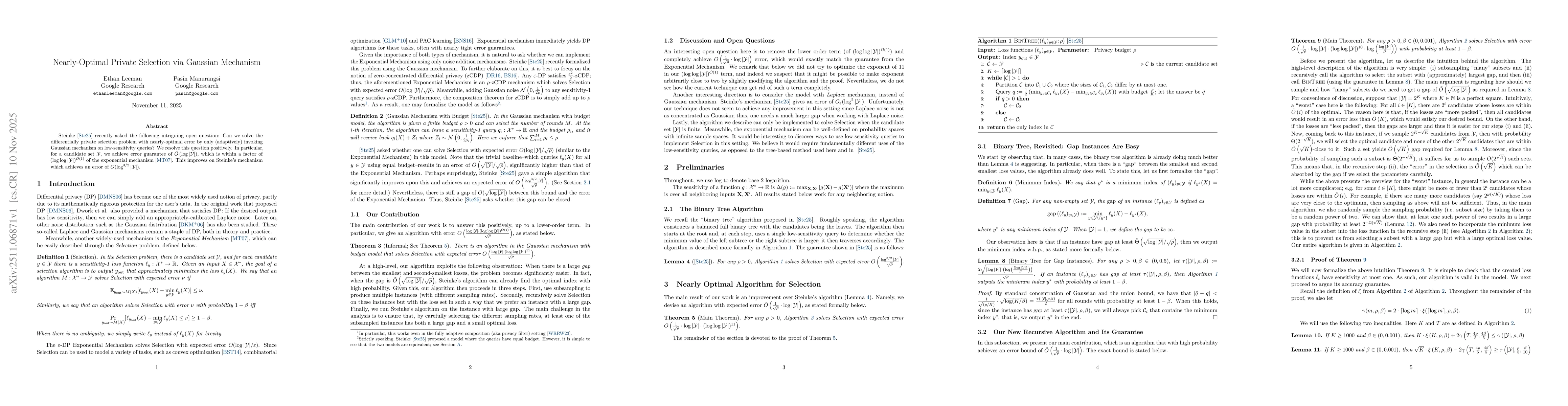 Thumbnail for Nearly-Optimal Private Selection via Gaussian Mechanism