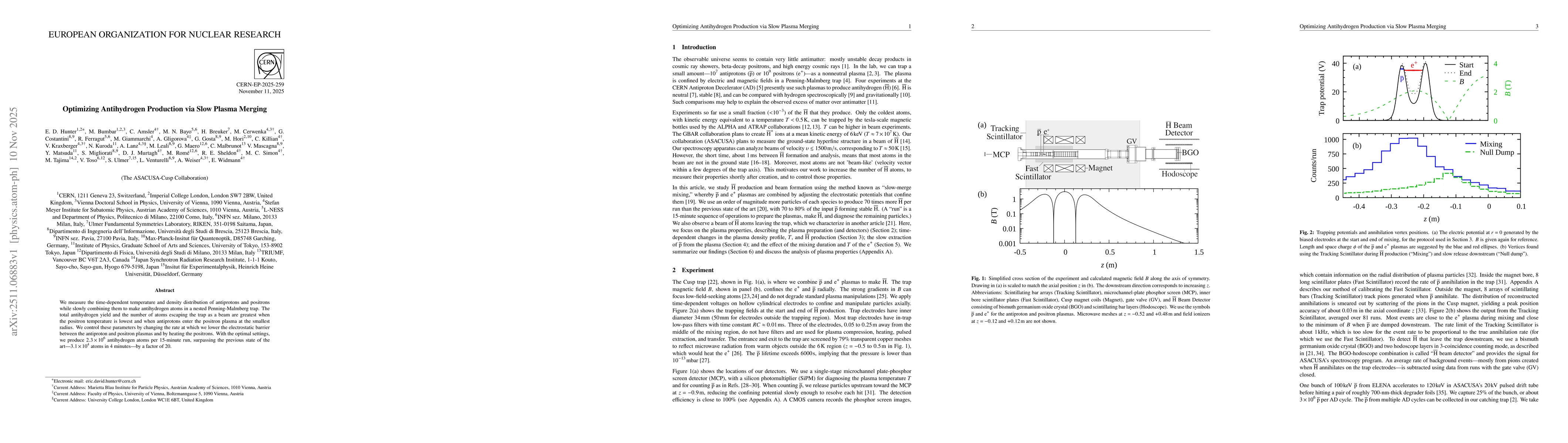 Thumbnail for Optimizing Antihydrogen Production via Slow Plasma Merging