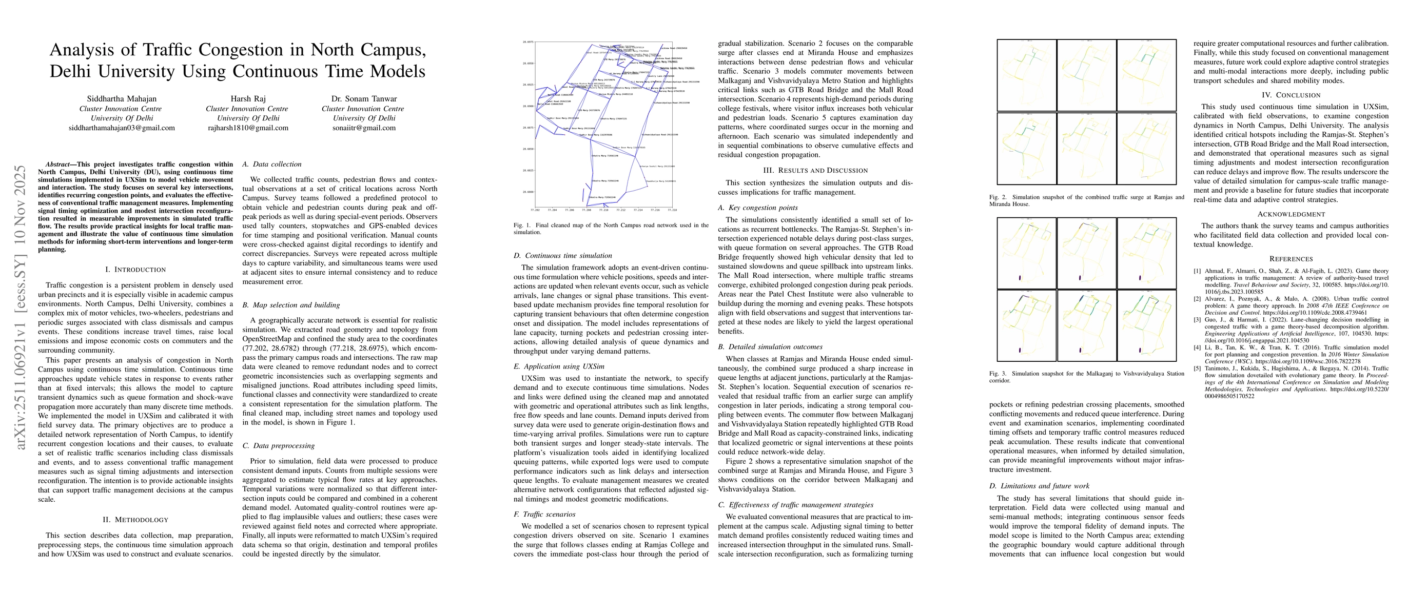 Thumbnail for Analysis of Traffic Congestion in North Campus, Delhi University Using Continuous Time Models