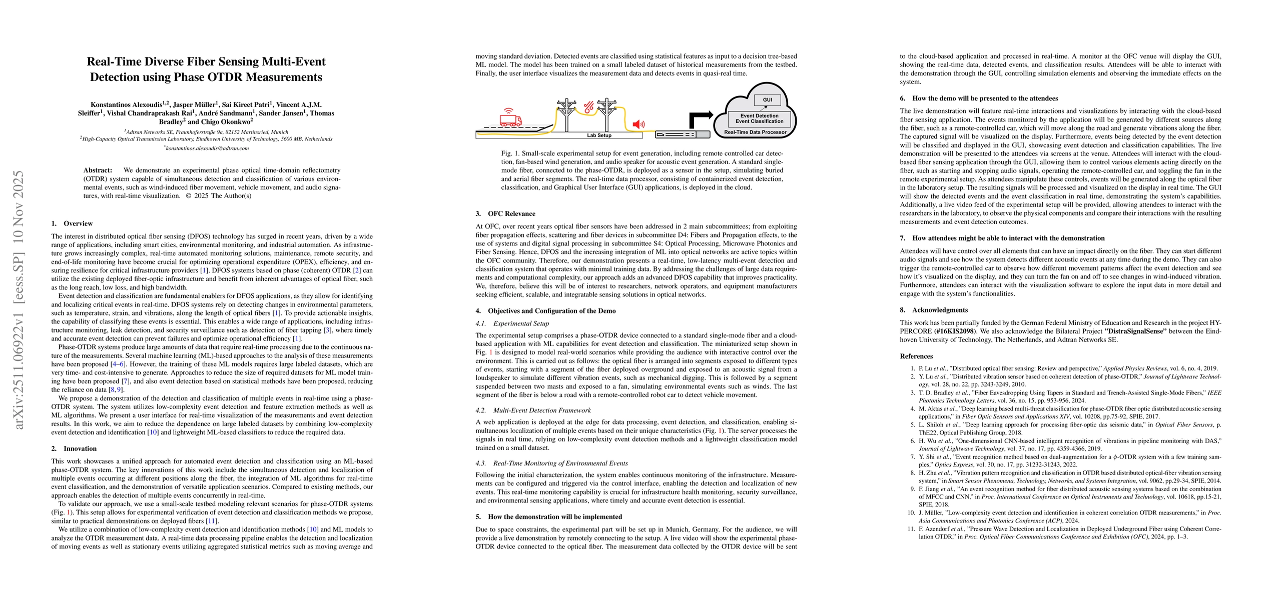 Thumbnail for Real-Time Diverse Fiber Sensing Multi-Event Detection using Phase OTDR Measurements