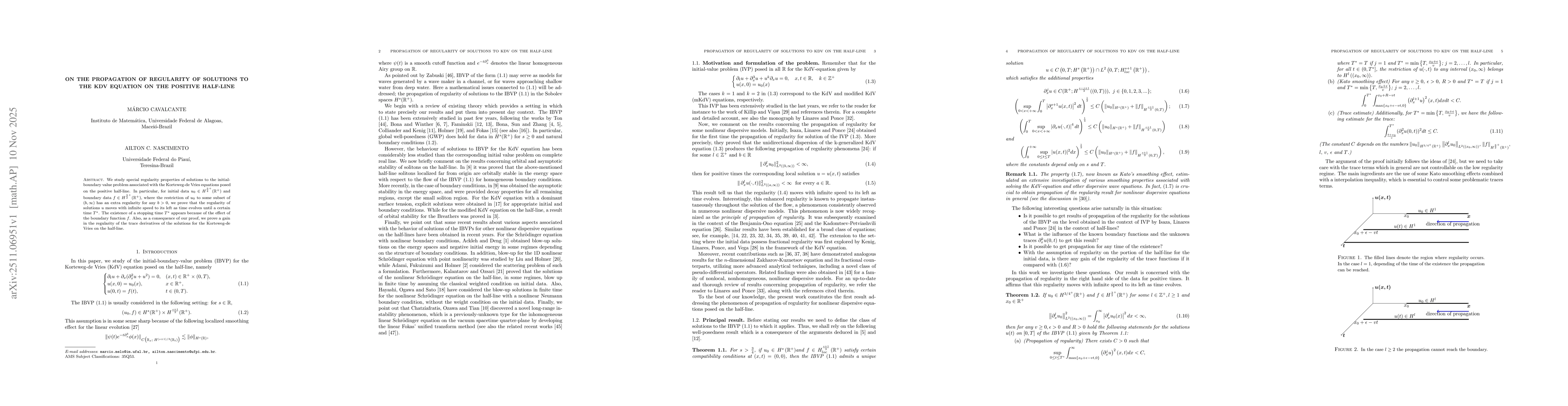 Thumbnail for On the Propagation of Regularity of Solutions to the KdV Equation on the positive Half-line
