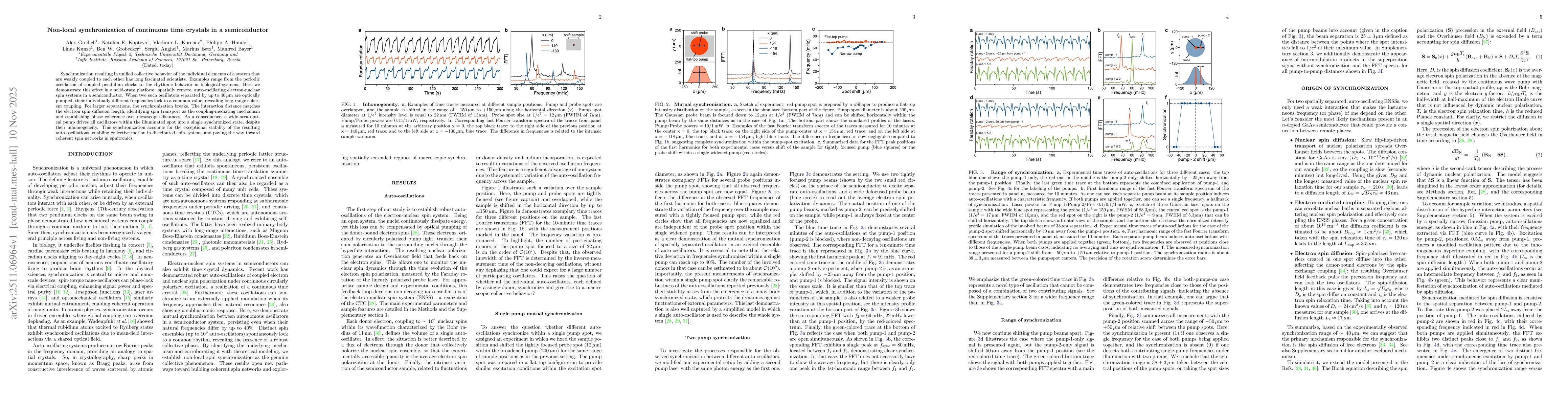 Thumbnail for Non-local synchronization of continuous time crystals in a semiconductor