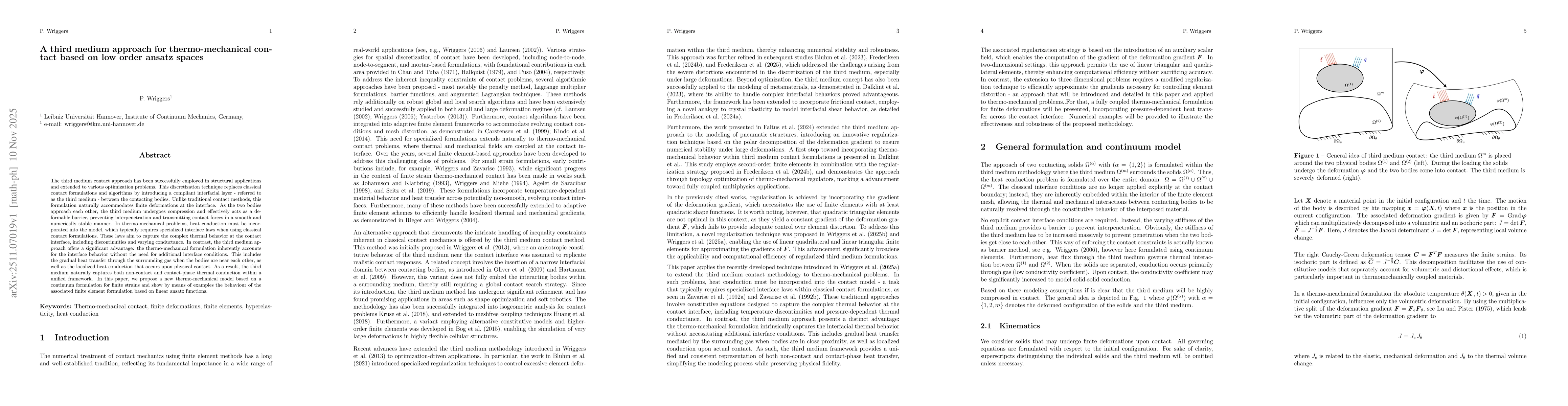 Thumbnail for A third medium approach for thermo-mechanical contact based on low order ansatz spaces