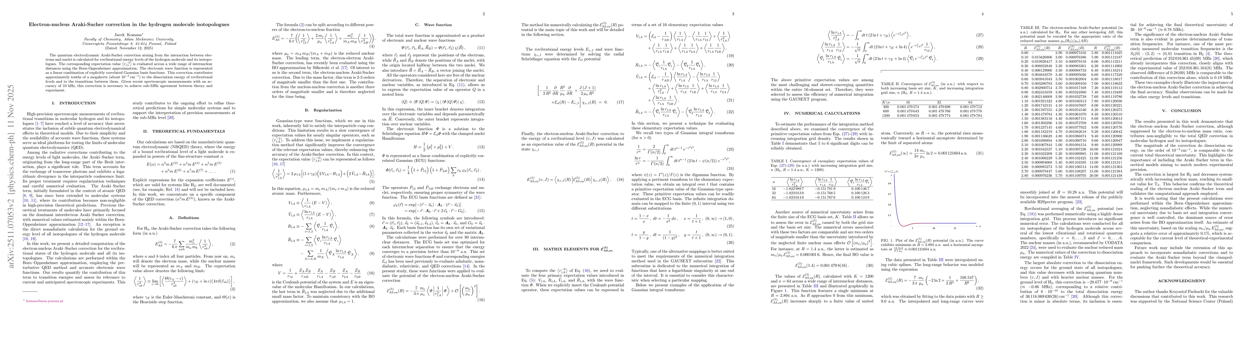 Thumbnail for Electron-nucleus Araki-Sucher correction in the hydrogen molecule isotopologues