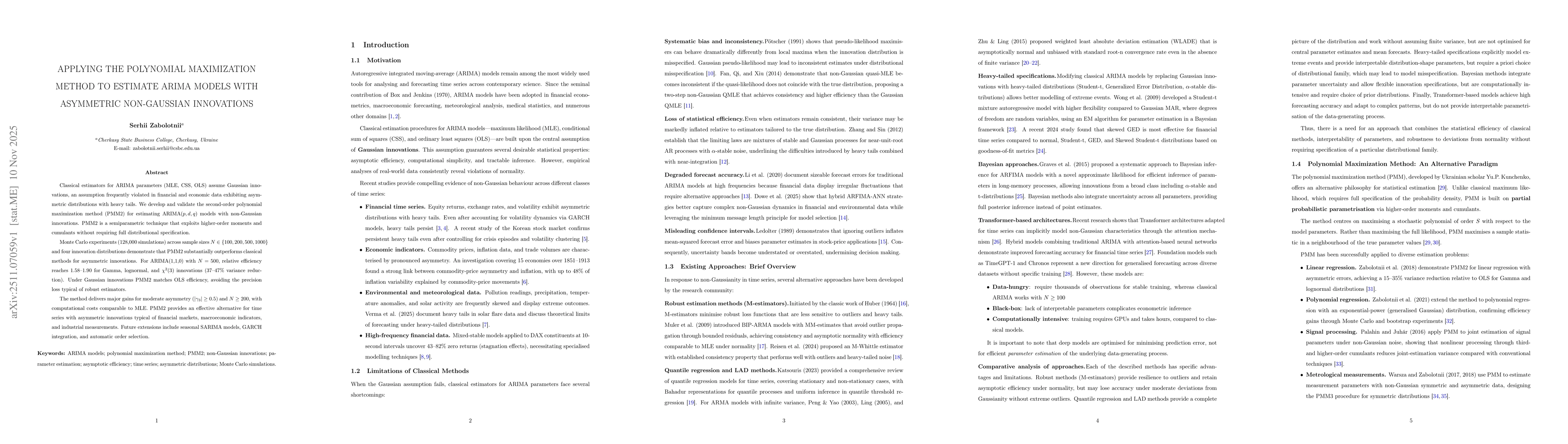Thumbnail for Applying the Polynomial Maximization Method to Estimate ARIMA Models with Asymmetric Non-Gaussian Innovations