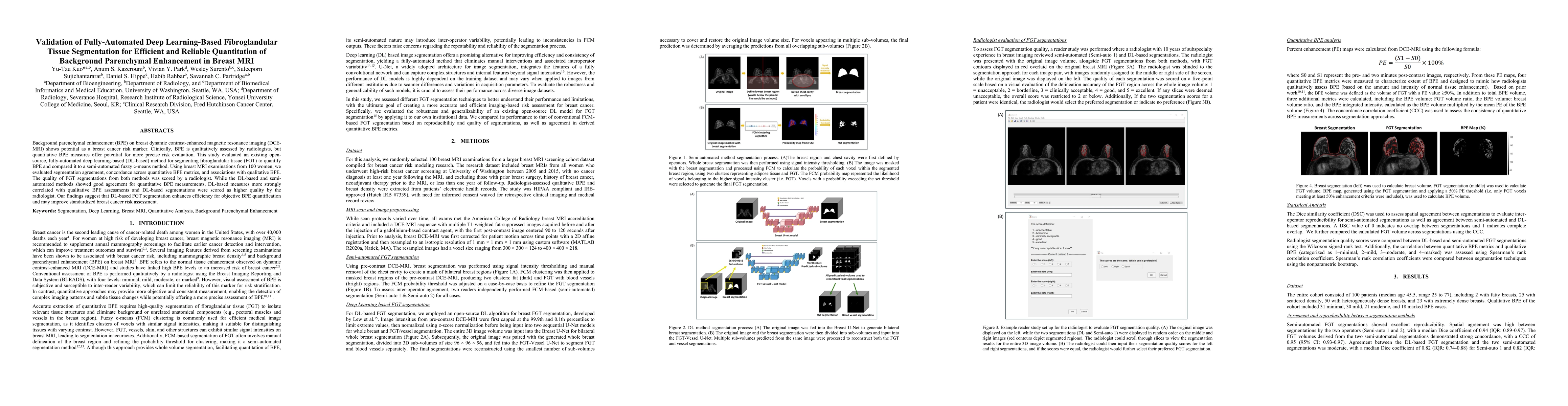 Thumbnail for Validation of Fully-Automated Deep Learning-Based Fibroglandular Tissue Segmentation for Efficient and Reliable Quantitation of Background Parenchymal Enhancement in Breast MRI