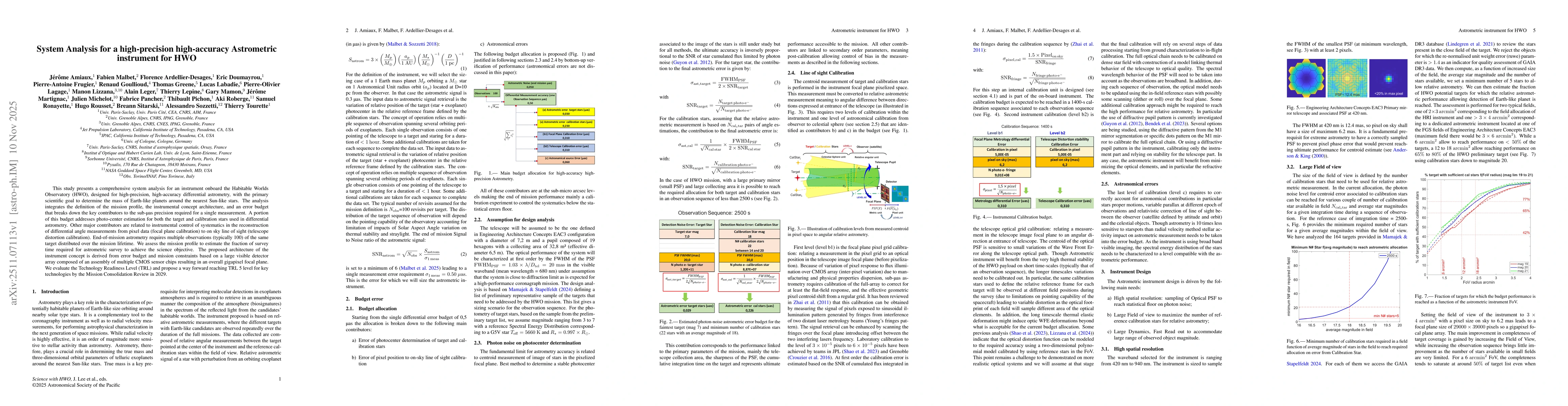Thumbnail for System Analysis for a high-precision high-accuracy Astrometric instrument for HWO