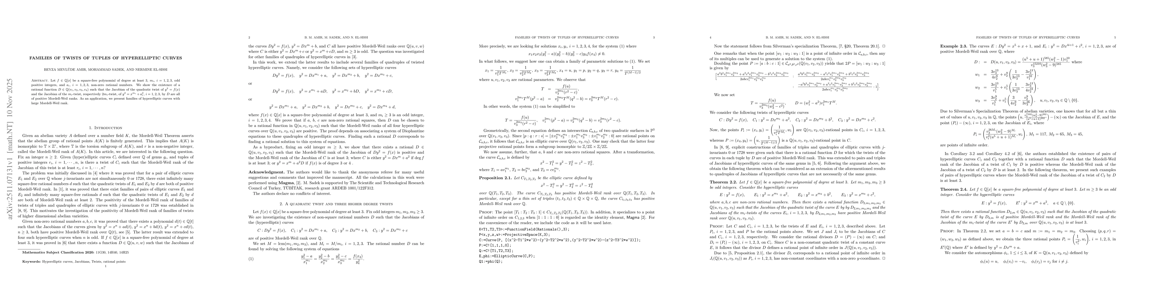 Thumbnail for Families of twists of tuples of hyperelliptic curves