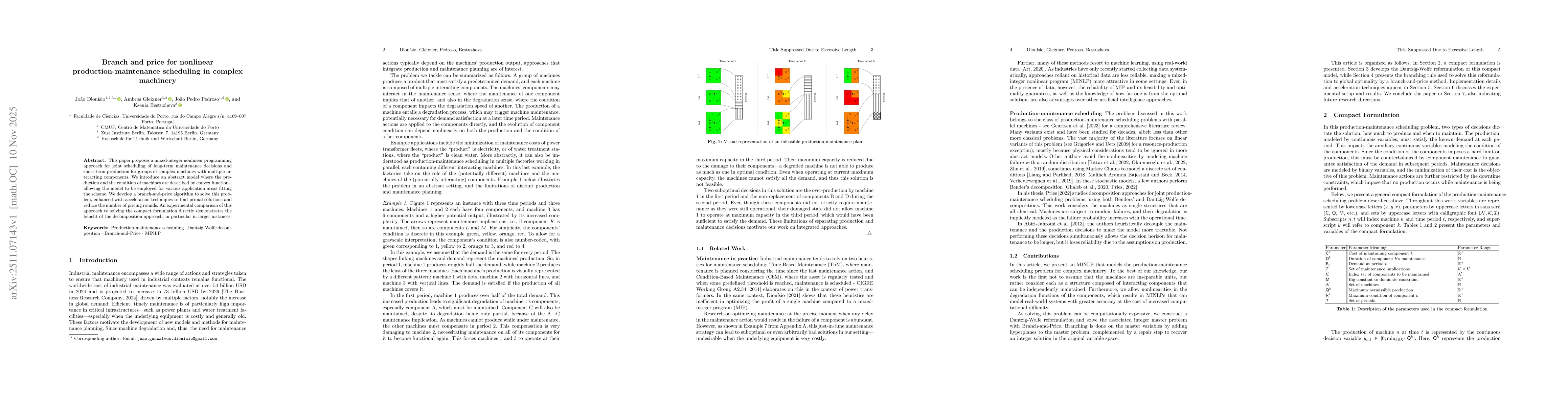Thumbnail for Branch and price for nonlinear production-maintenance scheduling in complex machinery