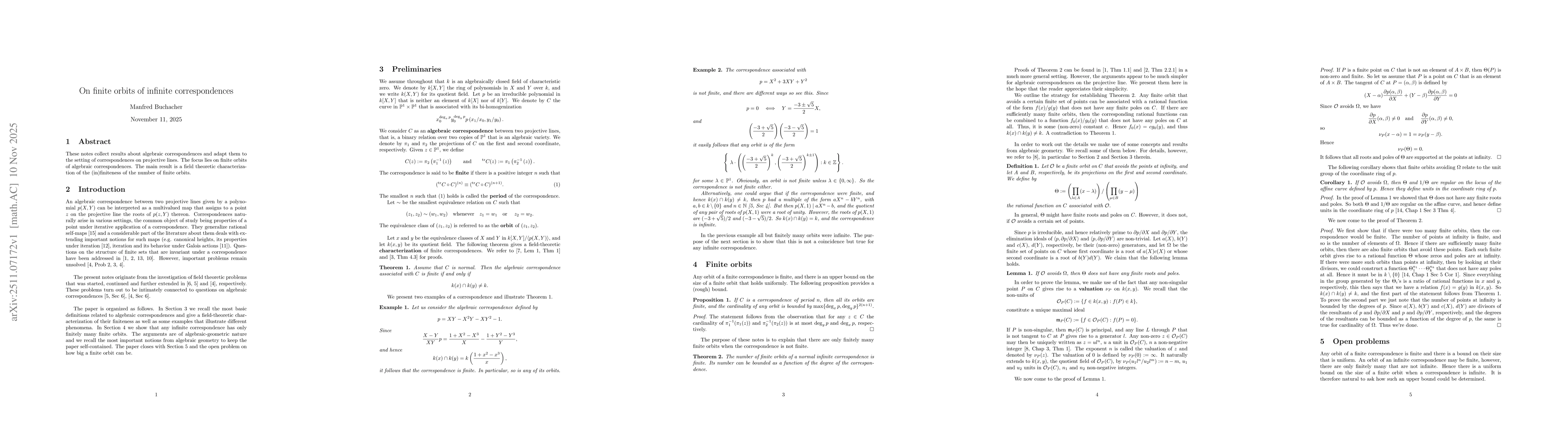 Thumbnail for On finite orbits of infinite correspondences