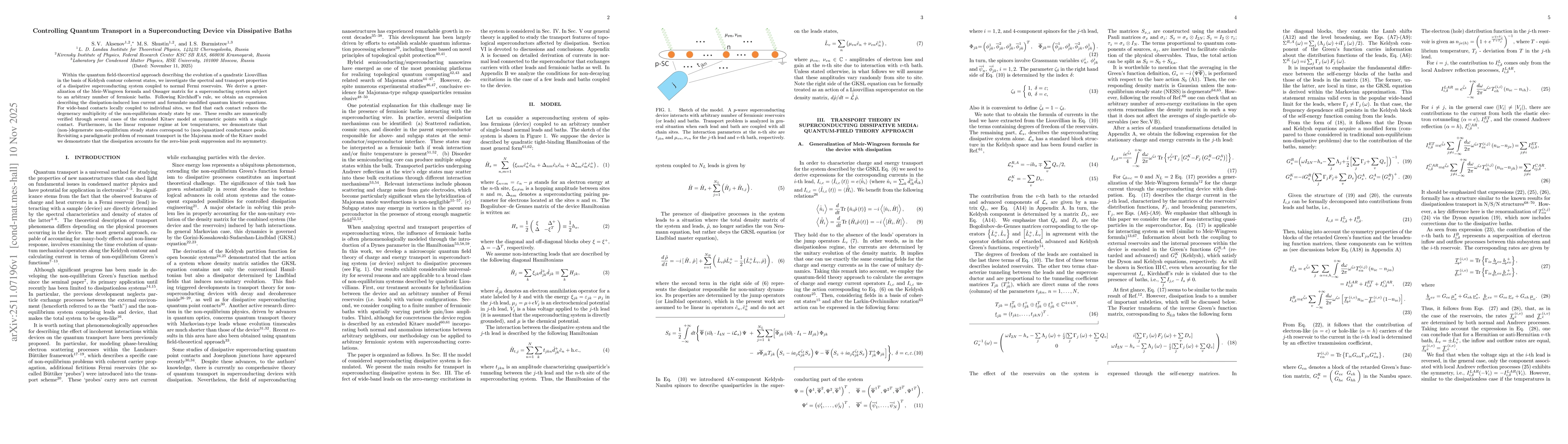 Thumbnail for Controlling Quantum Transport in a Superconducting Device via Dissipative Baths