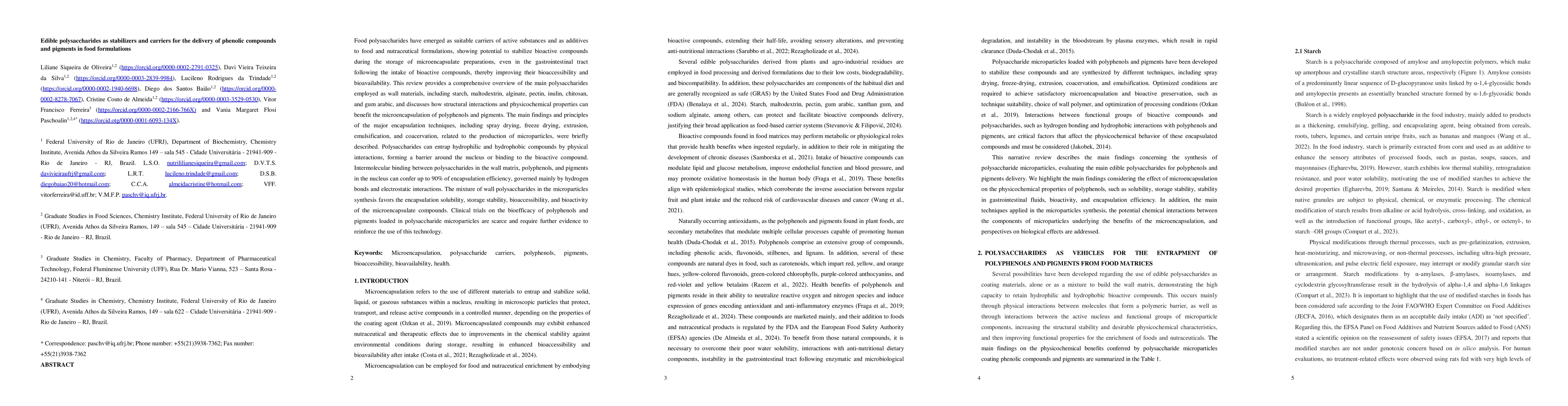 Thumbnail for edible polysaccharides as stabilizers and carriers for the delivery of phenolic compounds and pigments in food formulations