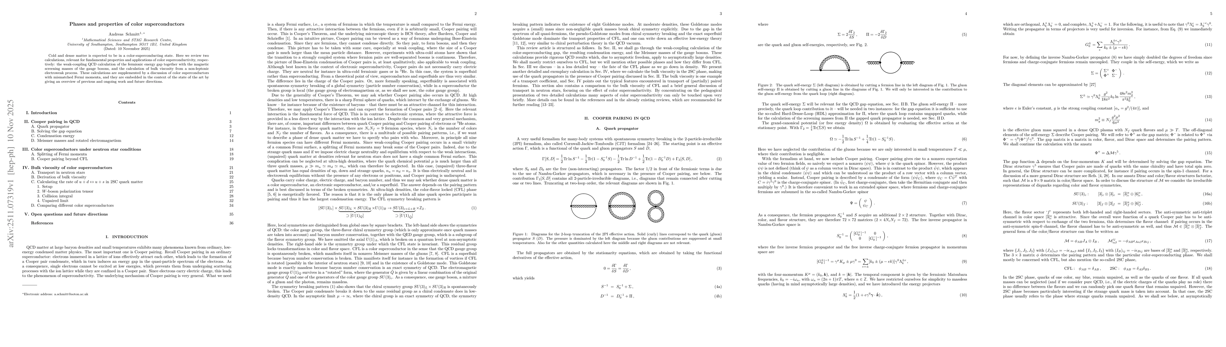 Thumbnail for Phases and properties of color superconductors