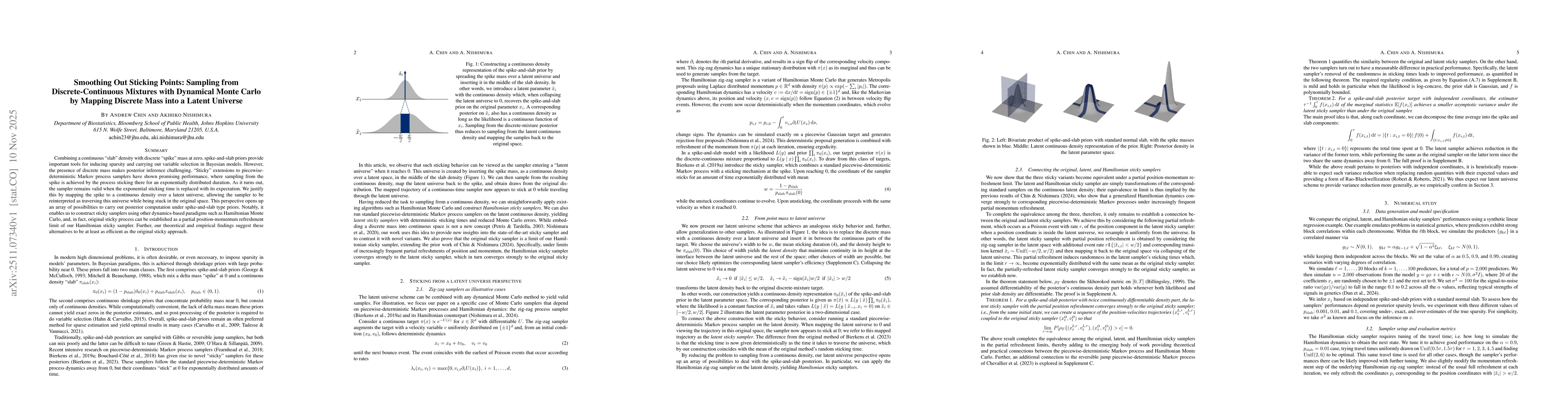 Thumbnail for Smoothing Out Sticking Points: Sampling from Discrete-Continuous Mixtures with Dynamical Monte Carlo by Mapping Discrete Mass into a Latent Universe
