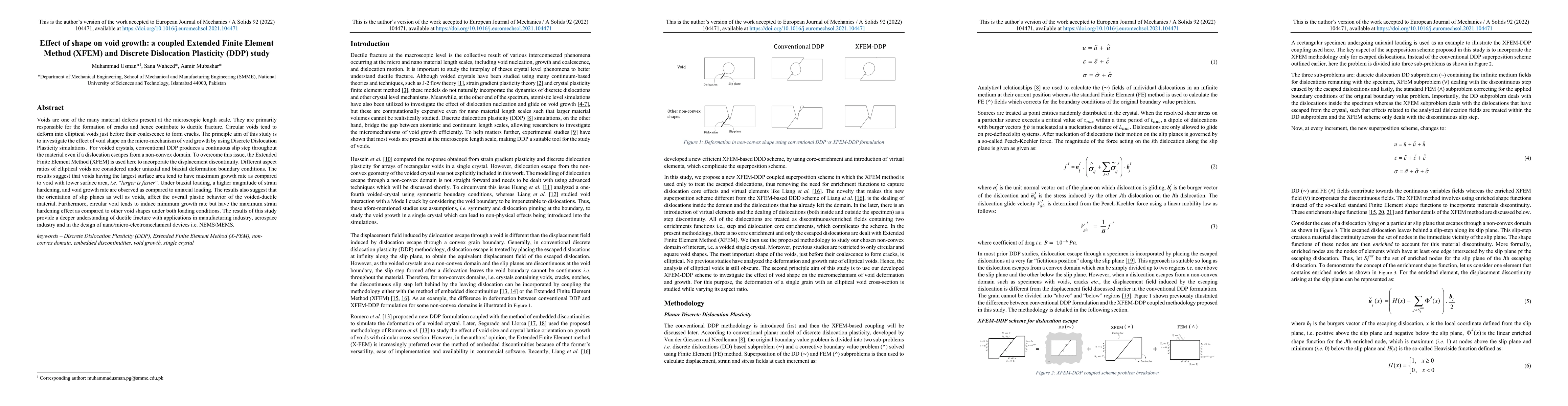 Thumbnail for Effect of shape on void growth: A coupled Extended Finite Element Method (XFEM) and Discrete Dislocation Plasticity (DDP) study