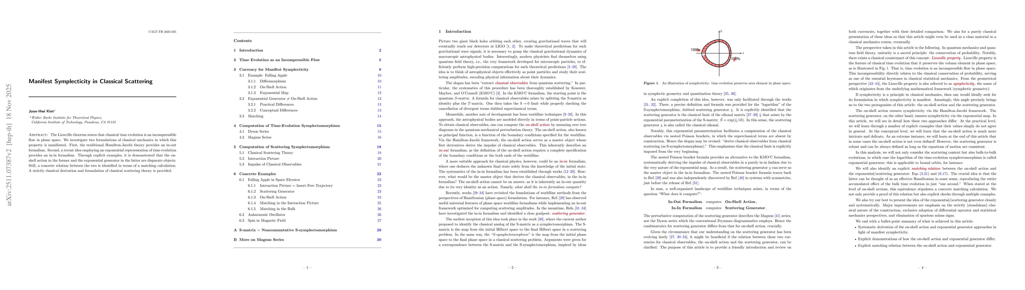 Thumbnail for Manifest symplecticity in classical scattering