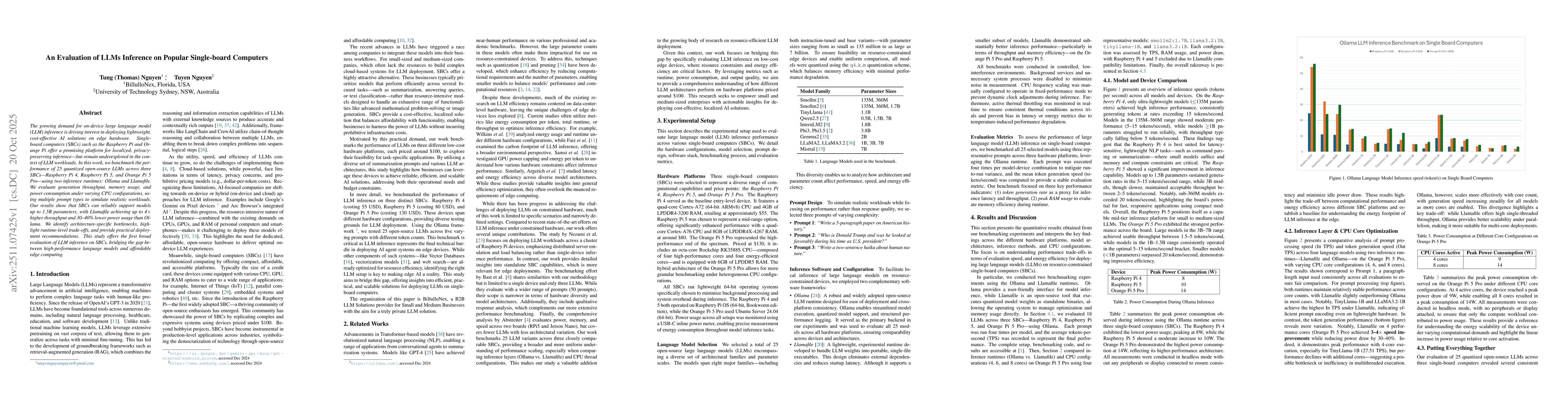 Thumbnail for An Evaluation of LLMs Inference on Popular Single-board Computers